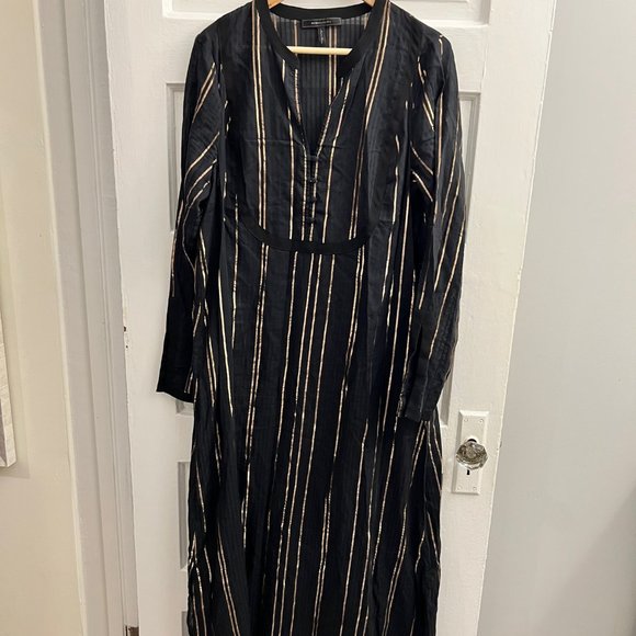 BCBGMaxAzria Black and Brown Striped Maxi Dress - Picture 3 of 9